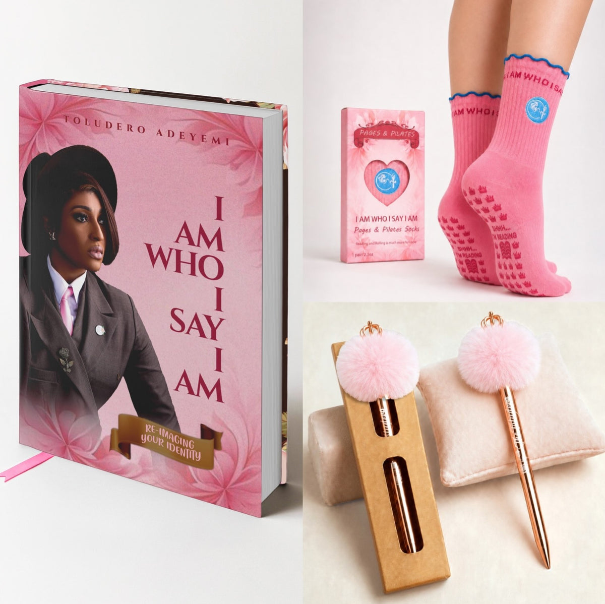 The Identity Signature Set – Hardcover Book, Rose Gold Pen & Identity Socks